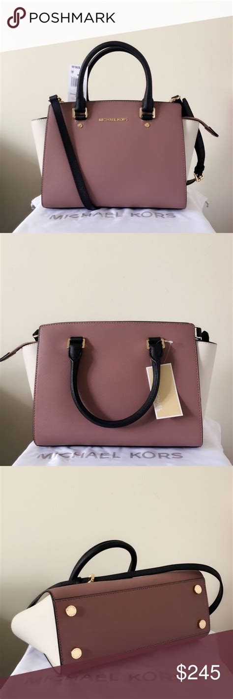 michael kors selma dusty rose color block|MICHAEL Michael Kors Pink Selma Medium Color.